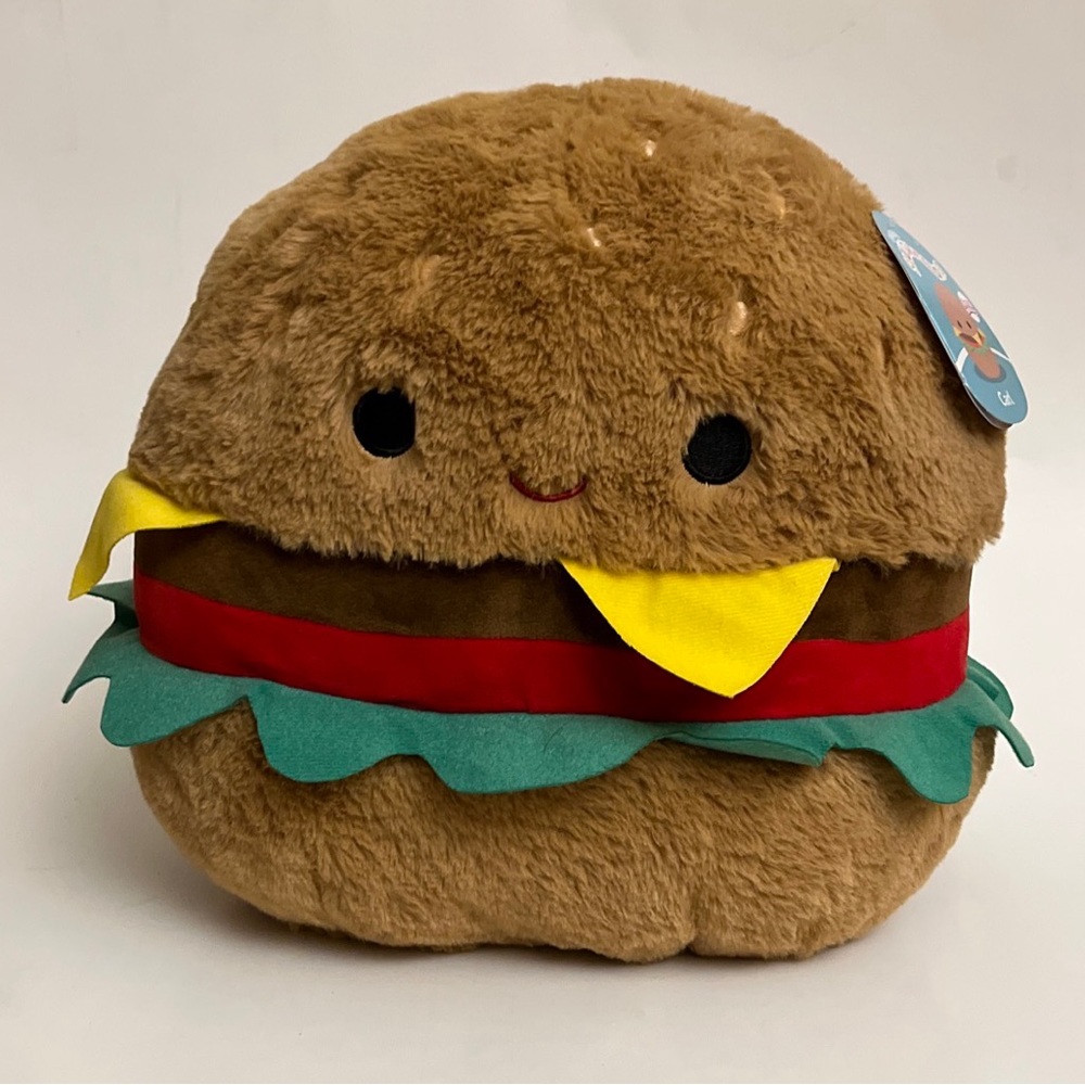 NEW WITH TAG Squishmallow Carl Cheeseburger 12” KellyToy Foods Plush Stuffed